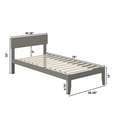 thumbnail image 3 of AFI Boston 14" Twin Wood Platform Bed Frame with Modern Headboard, Grey, 3 of 4
