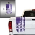 thumbnail image 2 of Proud to Be an American Distressed American USA US Flag Truck Tailgate Vinyl Decal Compatible with most Pickup Trucks - Rear Car Sticker (11" x 20", Purple), 2 of 8
