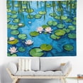 thumbnail image 5 of RKSupls Tapestry Wall Hanging Art, Water Lilies and Willow Branches on Blue Pond Tapestry Decoration for Daily Bedroom, Dorm, Living Room, Apartment Hallway Home Decor, 5 of 5