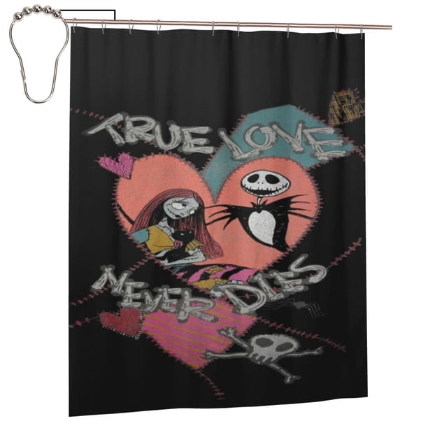 Cortina de ducha de Jack Skellington, juego de cortinas de ducha con dibujos animados encantadores para el baño de niños, niñas, dormitorios universitarios, accesorios de decoración de baño a prueba