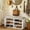 Cloud White, variant on LEDREM Shoe Storage Bench with Removable Cushion, Entryway Bench with Padded Seat, 6 Open Compartments, Adjustable Shelves, Honey Brown