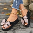 thumbnail image 6 of YTCAMLO Wedge Flip Flops for Women, Fashion Summer Beach Anti-Slip Slip On Sandals, Cute Bowknot Comfortable Thong Slippers, 6 of 9