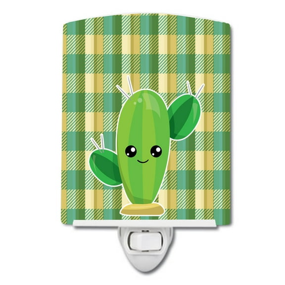Cactus Plaid Ceramic Night Light