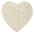 thumbnail image 6 of Home Weavers Bell Flower Collection Bathroom Rug Heart Shaped Plush rug Shower Floor Bathroom Bath Rug Non-Slip Soft Absorbent, Machine Washable Bath Mats for Bathroom Floor 25"x25" Heart, Ivory, 6 of 9