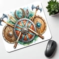 thumbnail image 6 of Viking Symbols Shields Axes Watercolor Mouse Pad Low Profile Gaming Mat, 6 of 7