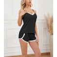 thumbnail image 5 of QYLUX Womens Pajama Sets Ultra Soft Lingerie Sleepwear 2 Piece Cami Shorts Set V Neck Pj Lace Nightwear, 5 of 6
