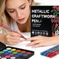thumbnail image 4 of 24-Color Metallic Acrylic Paint Markers Set, Single-Tip Markers for Nail Art and DIY Crafts, Waterproof Opaque Markers for Drawing and Painting, 12ml Markers for Art, Journaling, and Home Decor, 4 of 6
