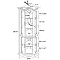 thumbnail image 5 of Corner Curio Cabinet, 70.5" H Lighted Glass Display Case with 5 Adjustable Tempered Glass Shelves, Wine Cabinet Rack for Bar and Liquor Storage (E26 Bulb Not Inclued), 5 of 9