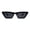 All Black, variant on Womens Narrow Rectangle Chic Plastic Cat Eye Sunglasses All Black
