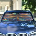 thumbnail image 4 of Qxltty Weird Style Dragonfly Car Windshield Sunshades Foldable UV Rays Sun Visor Protector Keep Your Vehicle Cool 53×23.5in, 4 of 8
