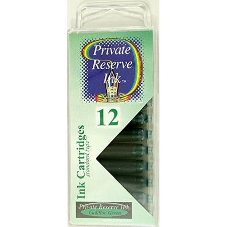 Private Reserve Ink 12 Pack Universal Size Fountain Pen Cartridge - Cadillac Green