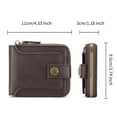thumbnail image 3 of LOUEBICA Leather Men's Wallet with Zipper Vintage RFID Blocking Large Capacity Wallet for Men with 10 Credit Card Slots and 1 ID Window, 3 of 8