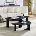 thumbnail image 4 of LiviNest Modern Nesting Coffee Table Set: 2-Piece Irregular Shape Tables - 3 Layouts for Living Room & Office - Easy Assembly Black MDF, 4 of 6