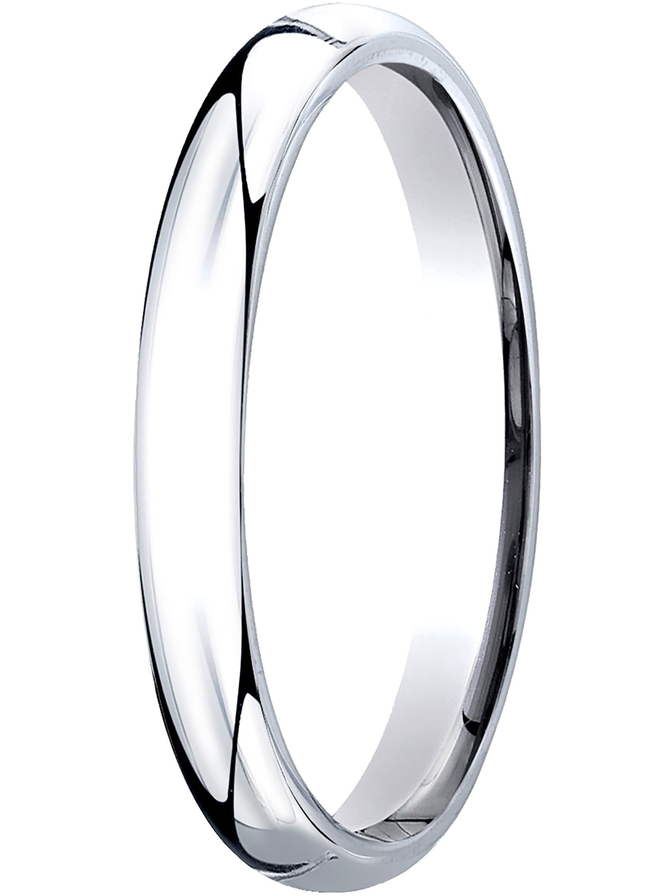 Women's 14K White Gold 3mm Slightly Domed Standard Comfort Fit Wedding Band Ring