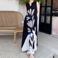 thumbnail image 4 of Vestido de fiesta plisado para mujer, elegante, de lujo, informal, largo, midi, vestidos de noche de lujo, estilo Koeran 2023, ropa femenina, vestido de una pieza, 4 of 5