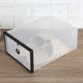 thumbnail image 6 of Transparent Foldable Plastic Drawer Shoe Case Storage Stackable Box Organizer Black, 6 of 8