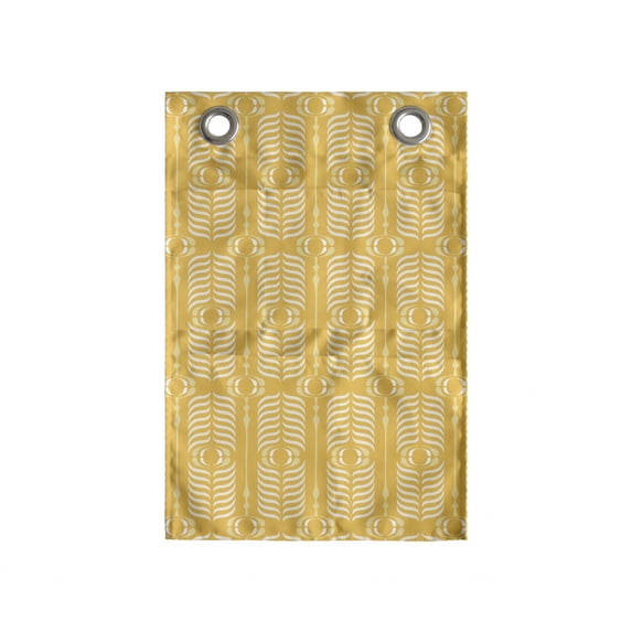Abstract Hanging Pocket Organizer, Ogee Pattern Inspired Design Modern Geometric and Classic Monochrome, Printed Polyester Storage Bag with Pockets, 14" x 20", Pale Orange and White