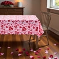 thumbnail image 2 of Serafina Home Valentine Vinyl Flannel Backed Tablecloth for Dining Room Kitchen Table Decor: Valentine's Day Love Wedding Red Hearts Themed Designs 52" x 70", 2 of 5