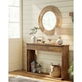 thumbnail image 2 of Console Table 47.2 Inches Sofa Table Narrow Entryway Table Entry Table with 3 Drawers Bottom Shelf Metal Corners Honey Brown, 2 of 5