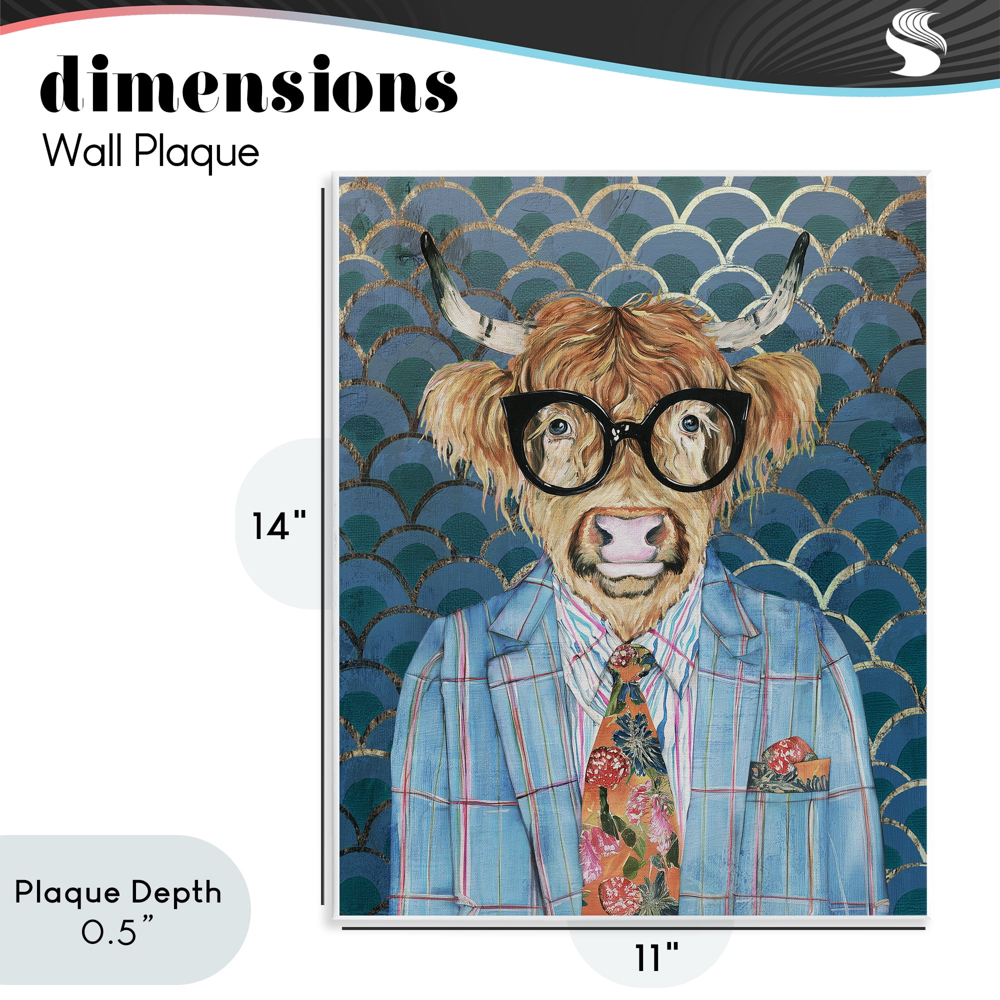 Stupell Industries Cool Highlander Portrait Wall Plaque Art, design by Svetlana Aleynikova