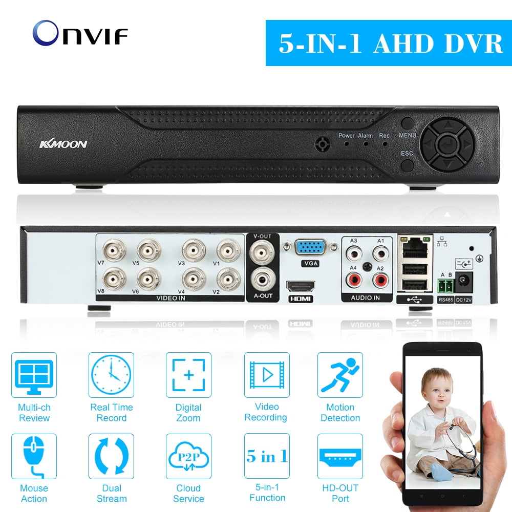 KKmoon 8CH 1080P Hybrid AHD NVR TVI CVI DVR Digital Video Recorder APP View P1N4 