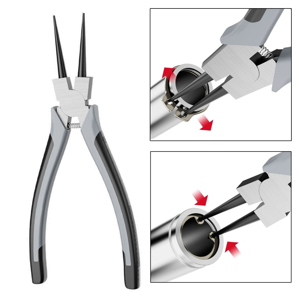 BQBQERT Retaining Rings Pliers Set with Comfortable Grip Handle, 4Pcs for Rings Removal, High Carbon Steel, Includes Pouches