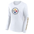 thumbnail image 2 of Women's Fanatics White Pittsburgh Steelers  Long Sleeve T-Shirt, 2 of 3
