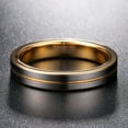 thumbnail image 4 of 4mm Groove Tungsten Rings for Men Women Silver Gold Two Tone Wedding Bands Comfort Fit Size 6-11, 4 of 5