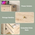 thumbnail image 2 of ANPOO 63" Wood Dresser with 9 Drawers & Charging Station, Long Dresser for Bedroom ,Modern Wood Wide Chest of Drawers with Wood Grain Texture for Bedroom, Living Room, Hallway, 2 of 7