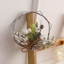 Garland with Lights - New Christmas Decorations Scene Tree Cane Mini Wreath Door Hanging Arrangement Holiday Dress Up Small Props Ornaments