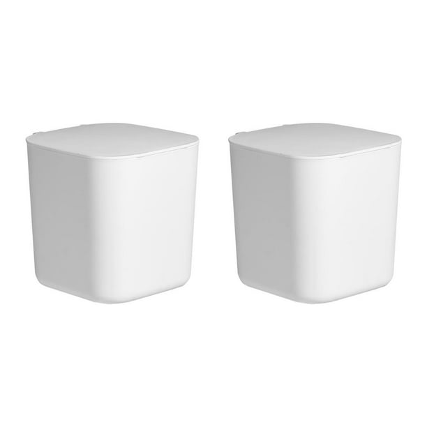 Advancent Mini cubo de basura pequeño creativo, cubo de basura de escritorio, cesto de basura, de hogar, suministros de oficina de plástico, cubo de Blanco 2piezas Advancent CBP097209