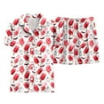 thumbnail image 6 of TTUHYWXI Halloween Pajama Set for Women 2025 Fall Graphic Button Up Sleepwears Ladies Ctue 2 Piece Top and Shorts Pjs Sets (Red, S), 6 of 7