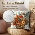 thumbnail image 5 of Fall Flowers Throw Pillow Covers 20x20 Inch Set of 2 - Orange Floral Leaves Plant Autumn Harvest Decoration Pillowcases Cushion Cover for Bedroom Couch Sofa Home Porch, 5 of 6