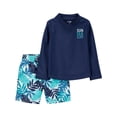 thumbnail image 1 of Conjunto de traje de baño Simple Joys para niño, rashguard tropical, 2T, 1 of 3