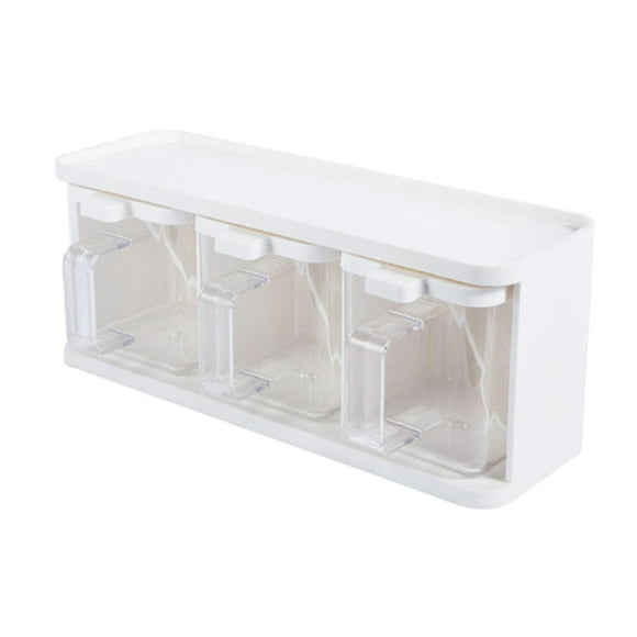 DOLITY 3 Grids Kitchen Seasoning Box Spice Boxs Spice Storage Box Multifunctional Spice