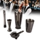 thumbnail image 4 of Juego de 5 unids/set de coctelera Boston de acero inoxidable negro, taza medidora, colador, juego de cuchara mezcladora, 4 of 14