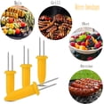 thumbnail image 4 of Paquete de 10 soportes para maíz, soportes para maíz de acero inoxidable, brochetas de mazorca de maíz, dos dientes, mangos de maíz, soportes para parrilla, palillos de maíz para brochetas de kebab,, 4 of 6