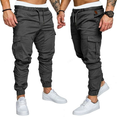 Men Casual Slim Fit Straight Leg Trousers Straight Overalls Pants ...