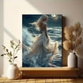 thumbnail image 6 of Ethereal Moonlit Ocean Canvas Wall Art, Flowing Dress Mystical Woman Night Sky Dreamy Home Decor, 6 of 8