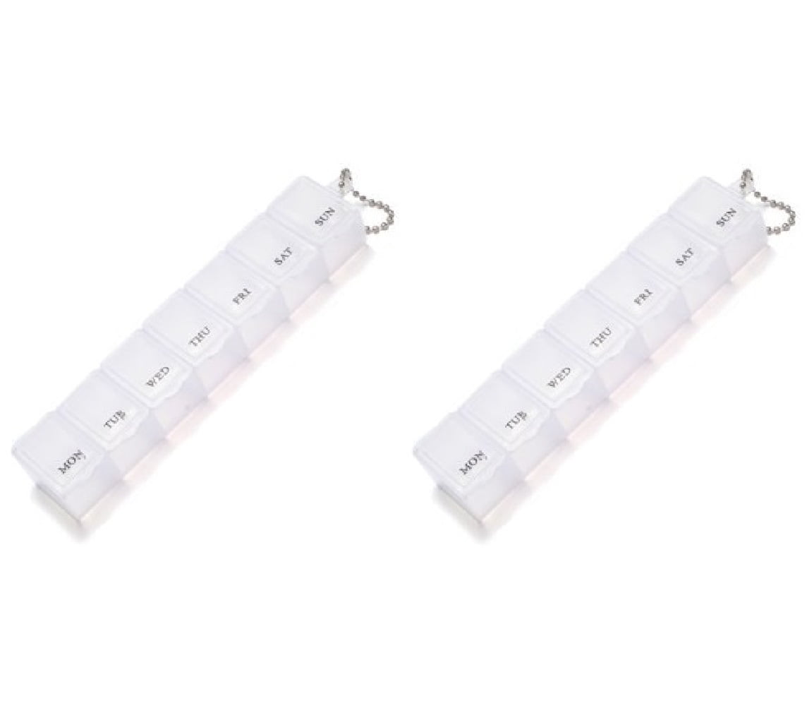 7 Day Labeled Monday Through Sunday Pill Box Essential Organizer, Clear