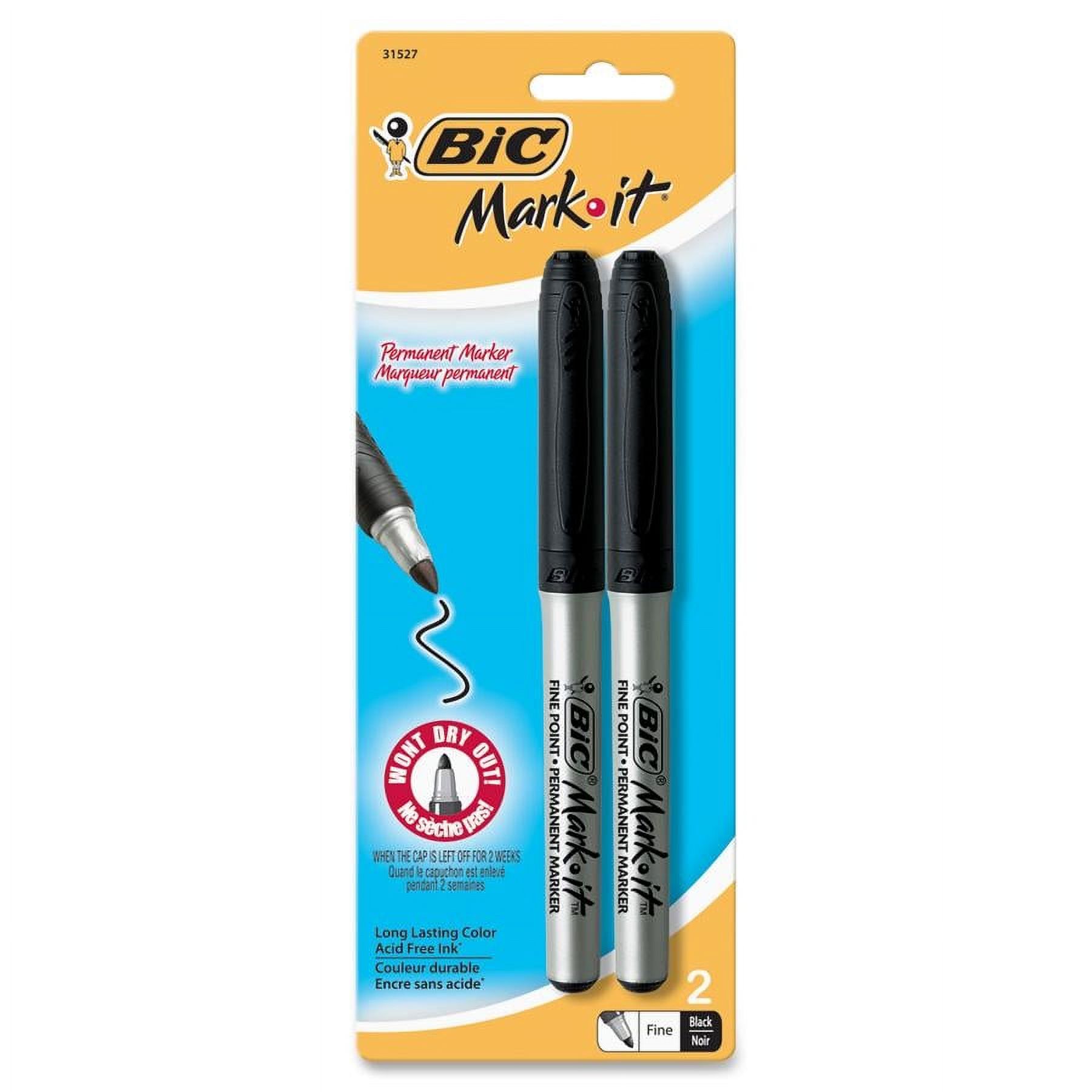 BIC Mark-It Permanent Marker Fine Point Black 2 ct - image 3 of 3