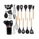 thumbnail image 5 of 35x Utensilios de cocina multifuncionales Cuchara Batidor Utensilios de cocina con soporte Cepillo Calor Negro, 5 of 7