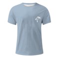 thumbnail image 3 of Bjutir T Shirts For Men Spring Autumn Coconut Tree Print Short Sleeve Round Neck T Shirt Floral Fashion Trend Bottoming Shirt S, 3 of 4