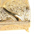 thumbnail image 2 of Vintage Rectangular Metal Jewelry Box, Delicate Pattern Trinket Box with Soft Velvet for Rings, Earrings, Gold, 2 of 2