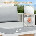 thumbnail image 6 of RADIATA Patio Aluminum Furniture Set with Fire Pit Table and Oversized 29" Seats, 7 Pieces Outdoor Sectional Conversation Sofa Set for Backyard, Poolside, 500 lb/Seat, White & Light Gray, 6 of 8