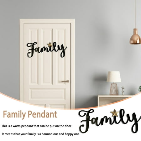 

LnjYIGJ home decor Creative Family Pendant Family Souvenir Iron Family Harmonious Door Hanging