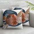 thumbnail image 3 of ONETECH Abstract Boho Throw Pillow Cover Mid Century Modern Aesthetic Navy Blue Burnt Orange Pillow Cushion Covers Geometric Minimalist Art Decor for Couch Bed Home Decor, 3 of 5