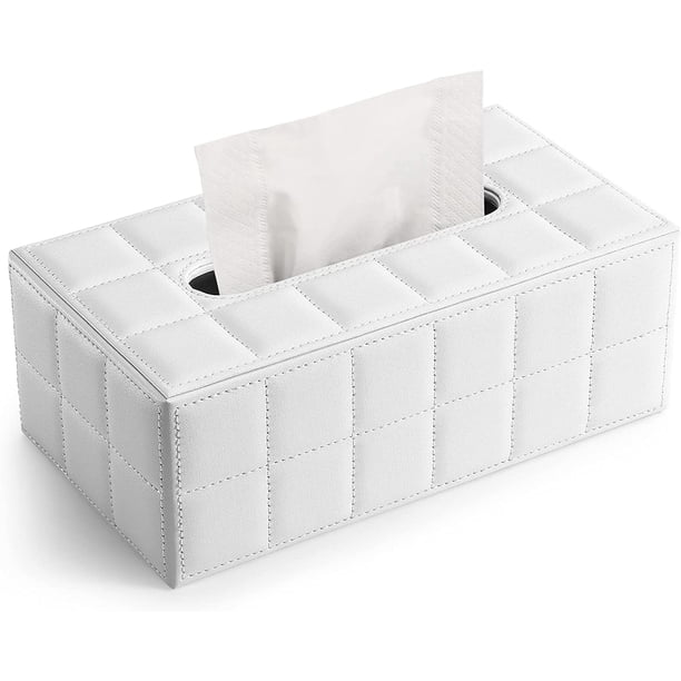 Cubierta para caja de pañuelos, rectangular, decorativa, de piel sintética, soporte para caja de pañuelos, moderna caja de pañuelos, organizador de papel facial, dispensador para baño, encimera de