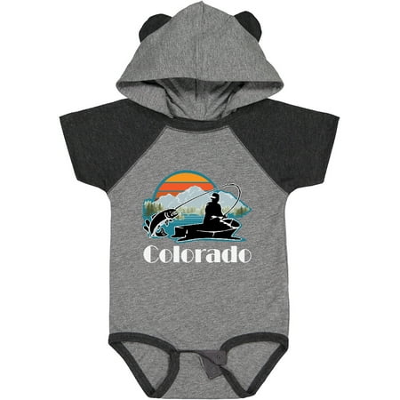 

Inktastic Colorado Fishing Gift Sunset Silhouette Gift Baby Boy Bodysuit