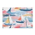 thumbnail image 2 of Bathroom Plush Absorbent Mat Single U-pad 20x24 Inches Bath Mat Fluffy Suitable For Bathroom Toilet Living Room Absorb Water Non-Slip Durable Pink Sailboat, 2 of 9